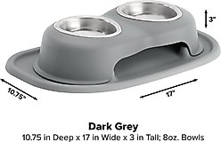 WeatherTech Double High Poly Bowl Cat & Dog Pet Feeding System, Dark Grey, 8-oz/3-in slide 2 of 2