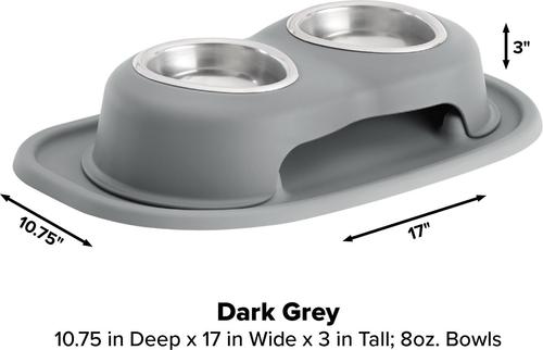 Show full view: WeatherTech Double High Poly Bowl Cat & Dog Pet Feeding System, Dark Grey, 8-oz/3-in slide 2 of 2