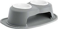 WeatherTech Double High Poly Bowl Cat & Dog Pet Feeding System, Dark Grey, 32-oz/6-in