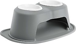 WeatherTech Double High Poly Bowl Cat & Dog Pet Feeding System, Dark Grey, 32-oz/8-in