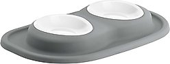 WeatherTech Double Low Poly Bowl Cat & Dog Pet Feeding System, Dark Grey, 8-oz/1-in