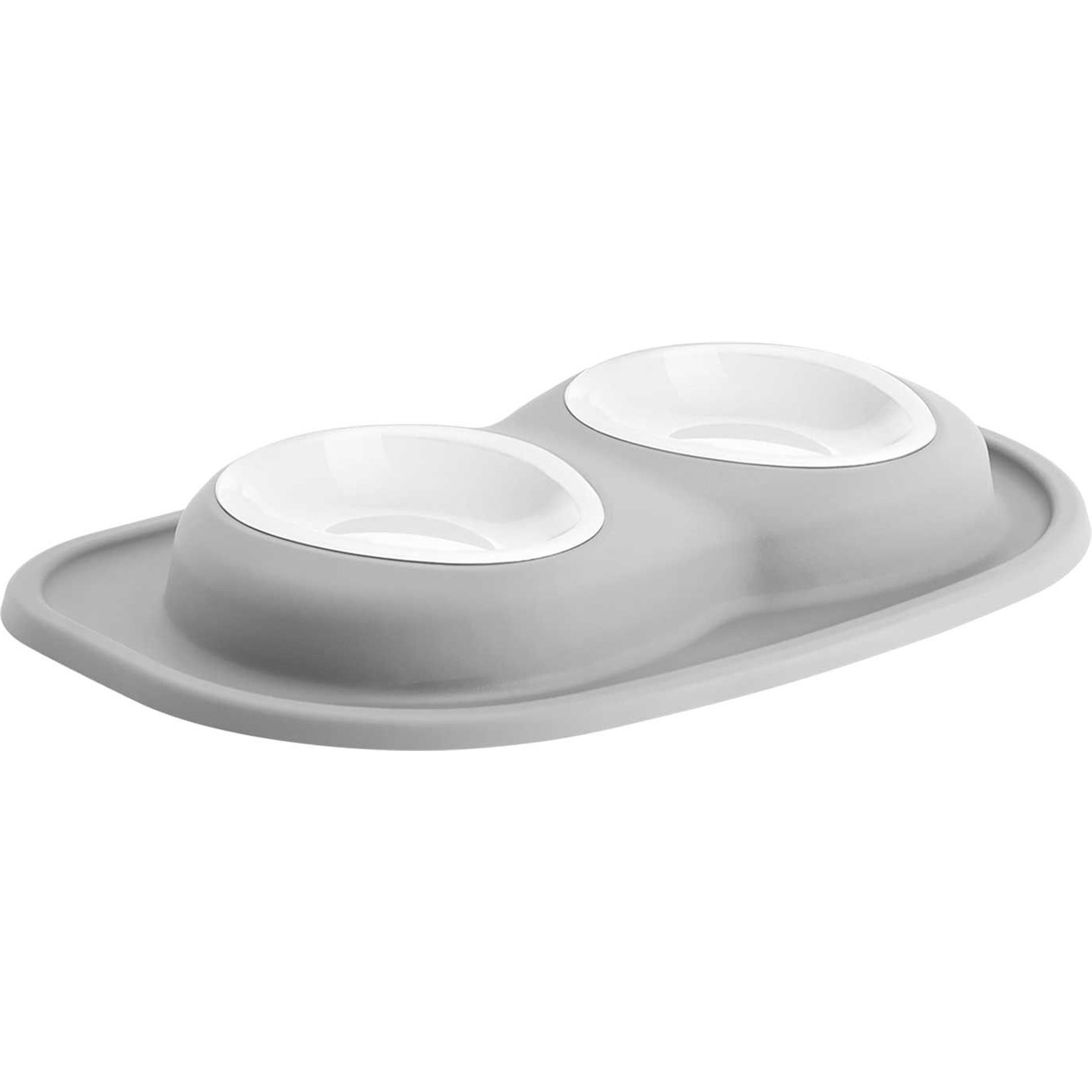 WeatherTech WeatherTech Double Low Poly Bowl Cat & Dog Pet Feeding System, Light Grey, 16-oz/2-in