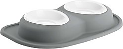 WeatherTech Double Low Poly Bowl Cat & Dog Pet Feeding System, Dark Grey, 32-oz/3-in