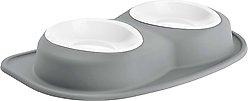 WeatherTech Double Low Poly Bowl Cat & Dog Pet Feeding System, Dark Grey, 96-oz/3-in