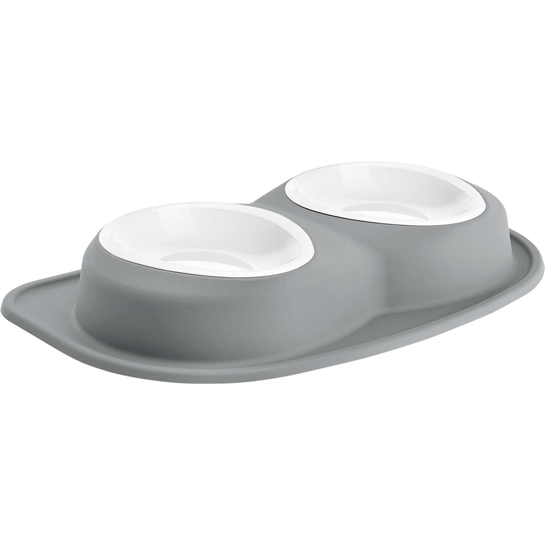 WeatherTech Double Low Poly Bowl Cat & Dog Pet Feeding System, Dark Grey, 96-oz/3-in
