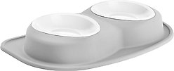 WeatherTech Double Low Poly Bowl Cat & Dog Pet Feeding System, Light Grey, 96-oz/3-in