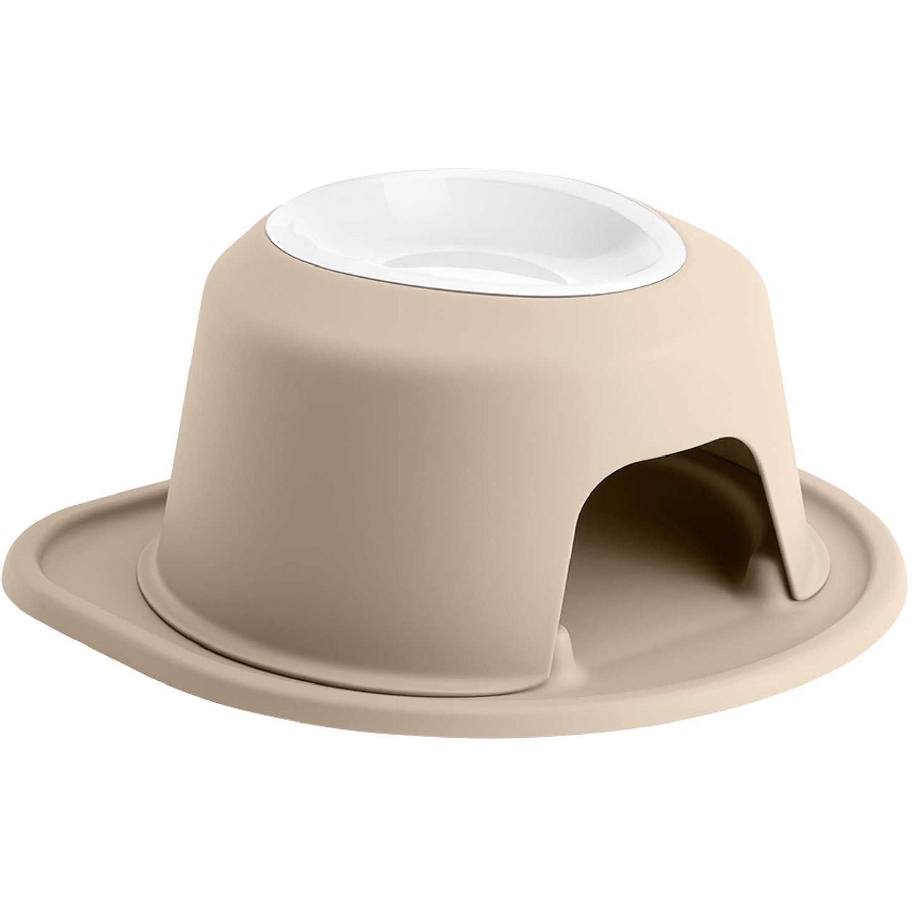 WeatherTech Single High Poly Bowl Cat & Dog Pet Feeding System, Tan, 32-oz/6-in