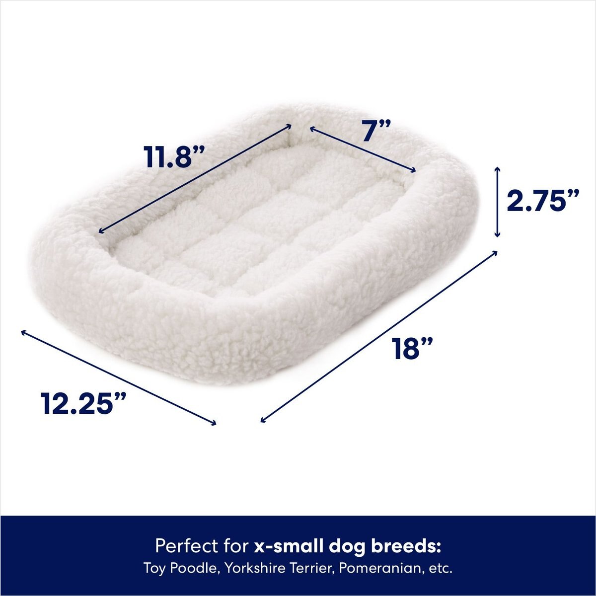 FRISCO Quilted Dog Crate Mat, Ivory, 18in