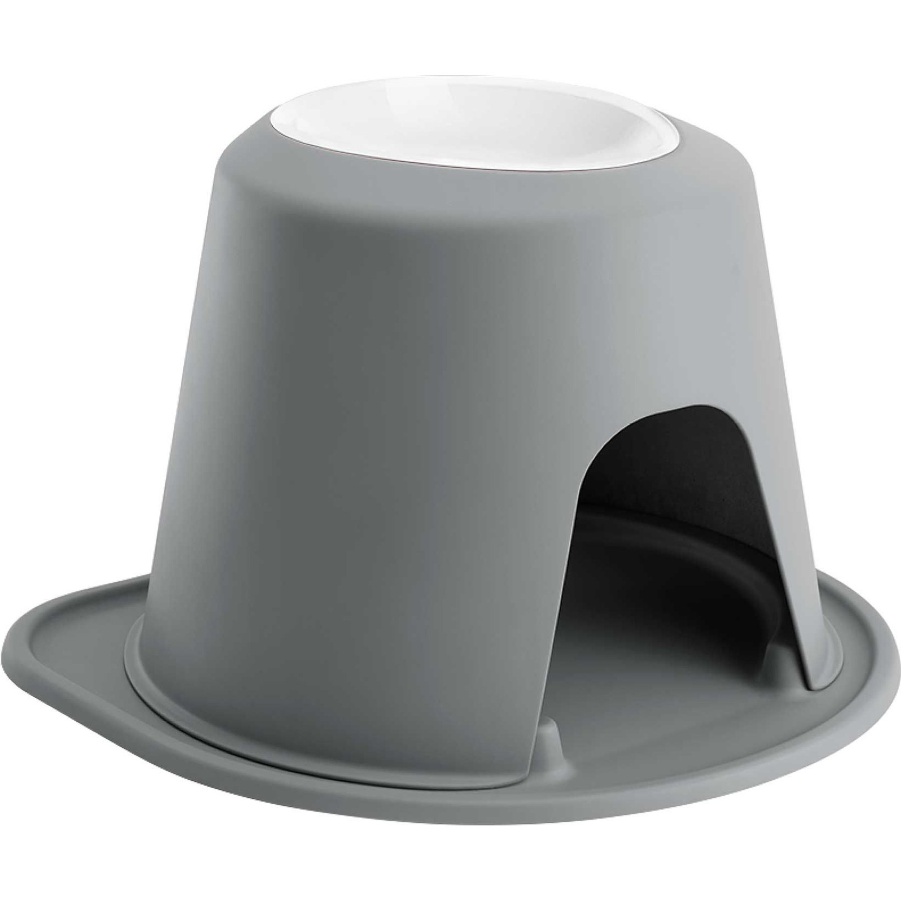 WeatherTech Single High Poly Bowl Cat & Dog Pet Feeding System, Dark Grey, 64-oz/10-in