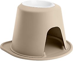 WeatherTech Single High Poly Bowl Cat & Dog Pet Feeding System, Tan, 64-oz/10-in