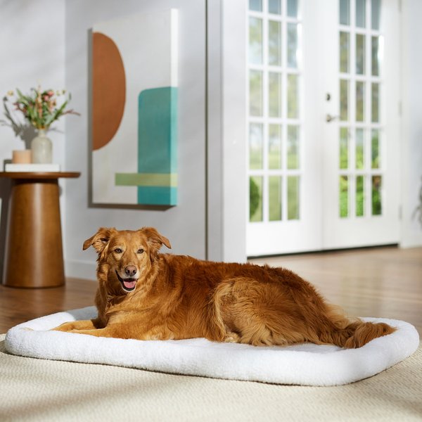 MIDWEST Quiet Time Deluxe Fleece Double Bolster Dog Crate Mat, 48in