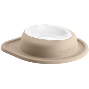 WeatherTech Single Low Poly Bowl Cat & Dog Pet Feeding System, Tan, 32-oz/3-in