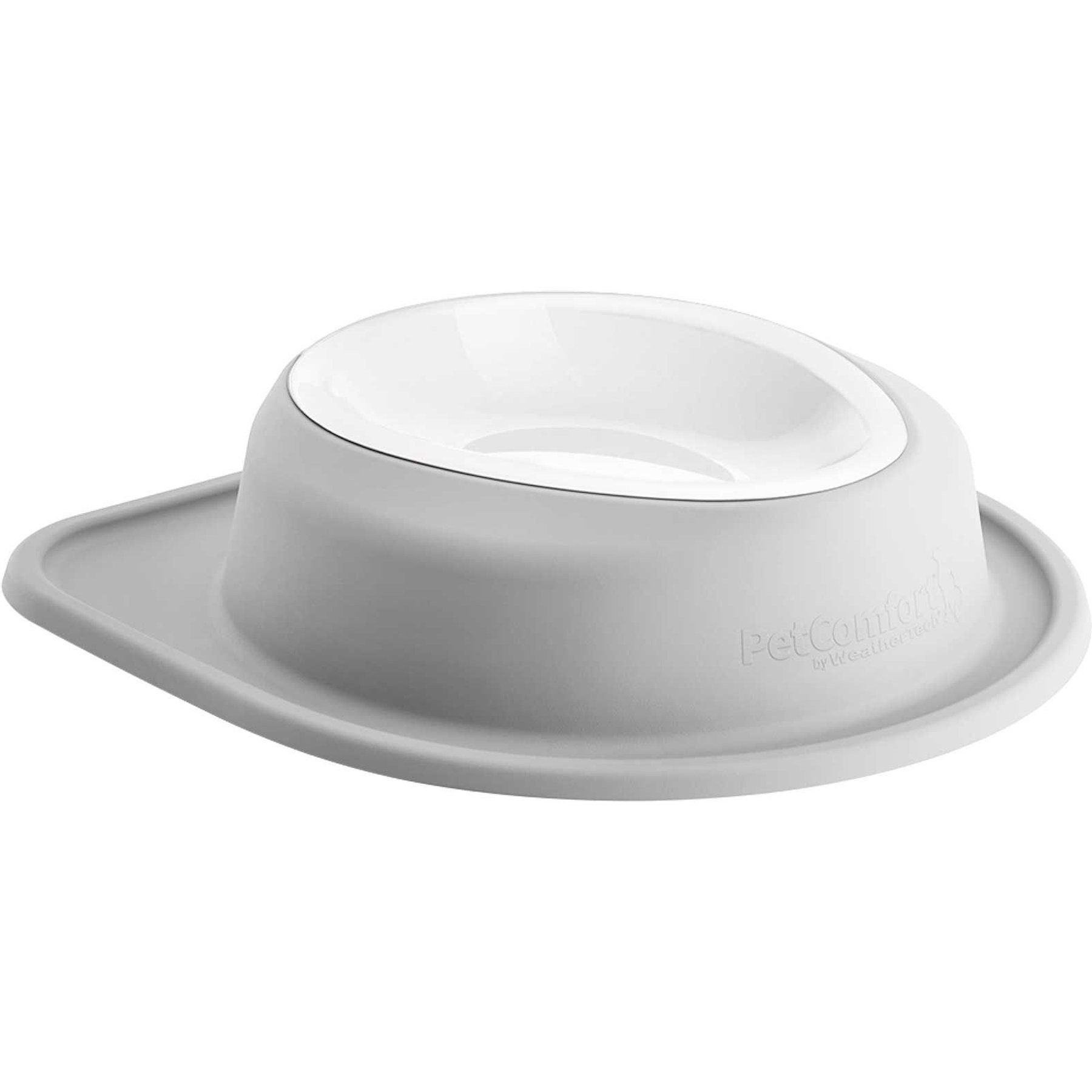 WeatherTech Single Low Poly Bowl Cat & Dog Pet Feeding System, Light Grey, 96-oz/3-in