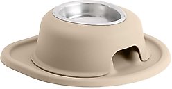 WeatherTechSingle High Stainless Steel Cat & Dog Pet Feeding System, Tan, 8-oz/3-in