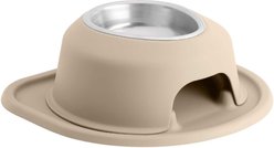 WeatherTechSingle High Stainless Steel Cat & Dog Pet Feeding System, Tan, 16-oz/4-in