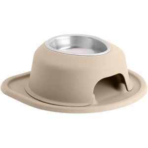 WeatherTechSingle High Stainless Steel Cat & Dog Pet Feeding System, Tan, 16-oz/4-in