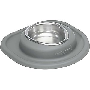 WeatherTech Single Low Stainless Steel Cat & Dog Pet Feeding System, Dark Grey, 8-oz/1-in
