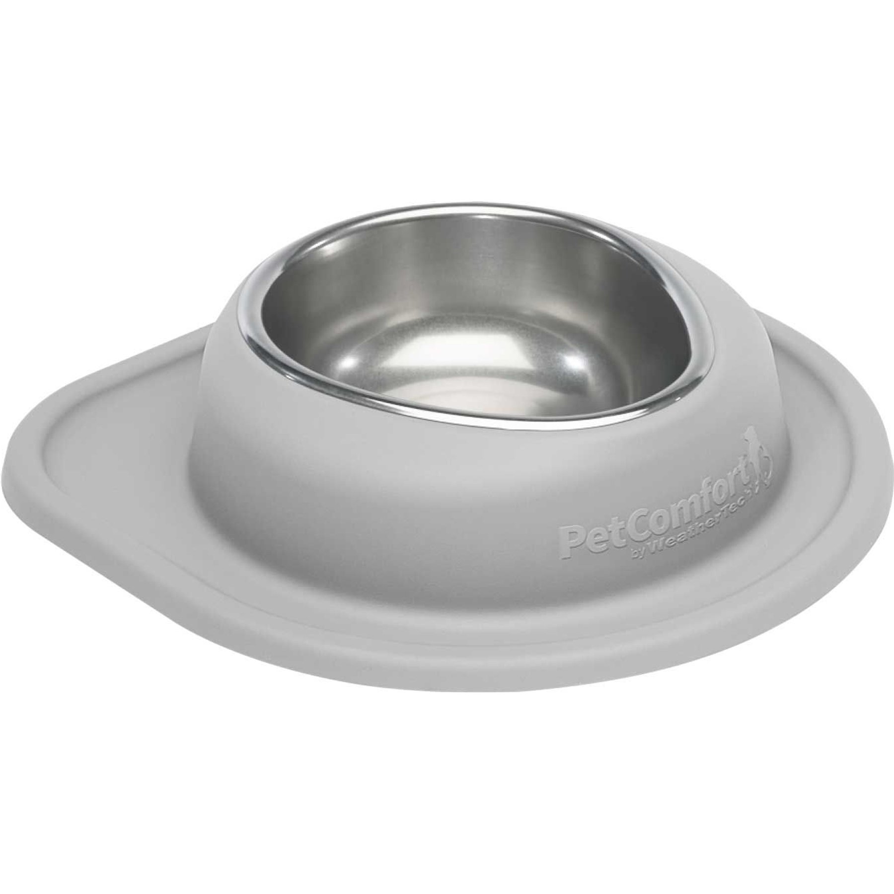 WeatherTech Single Low Stainless Steel Cat & Dog Pet Feeding System, Light Grey, 32-oz/3-in