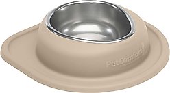 WeatherTech Single Low Stainless Steel Cat & Dog Pet Feeding System, Tan, 32-oz/3-in