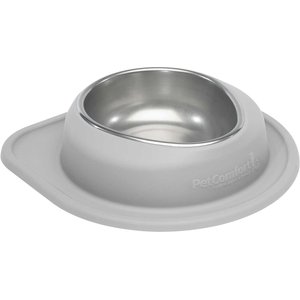 WeatherTech Single Low Stainless Steel Cat & Dog Pet Feeding System, Light Grey, 64-oz/3-in
