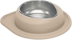 WeatherTech Single Low Stainless Steel Cat & Dog Pet Feeding System, Tan, 64-oz/3-in