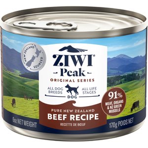 ZIWI Peak Beef Recipe Canned Dog Food, 6-oz can, case of 12