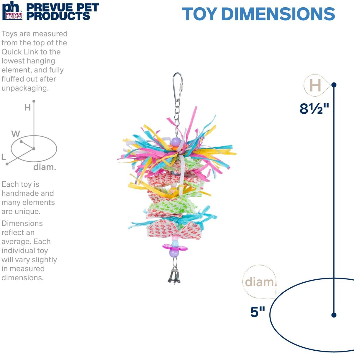Prevue Pet Products Playfuls Miami Frost Bird Toy, Multicolor