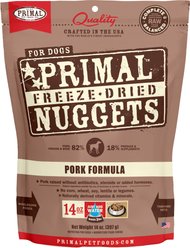 Primal Pork Formula Nuggets Grain-Free Raw Freeze-Dried Dog Food, 14-oz bag