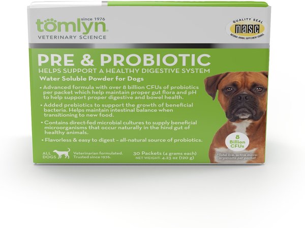 Tomlyn Pre & Probiotic Powder Digestive Supplement for Dogs, 30 count slide 1 of 6