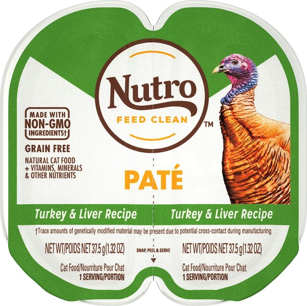 Nutro Perfect Portions Grain-Free Turkey & Liver Paté Recipe Cat Food Trays, 2.6-oz, case of 24 slide 1 of 9