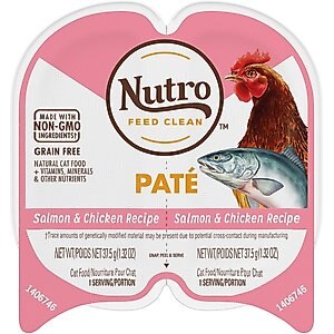 Nutro Perfect Portions Grain-Free Salmon & Chicken Pate Recipe Adult Wet Cat Food Trays, 2.6-oz, case of 24