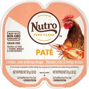 Nutro Perfect Portions Grain-Free Chicken Liver & Shrimp Paté Recipe Cat Food Trays, 2.6-oz, case of 24