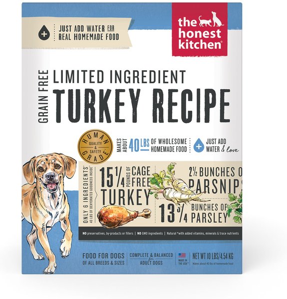 The Honest Kitchen Limited Ingredient Diet Turkey Recipe Grain-Free Dehydrated Dog Food, 10-lb box slide 1 of 11