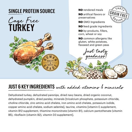 The Honest Kitchen Limited Ingredient Diet Turkey Recipe Grain-Free Dehydrated Dog Food, 10-lb box