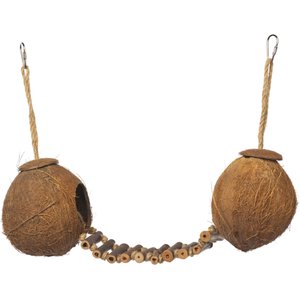 Prevue Pet Products Naturals Double Coconut Walk Bird Toy, Natural