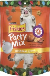Friskies Party Mix Original Crunch Holiday Cat Treats, 6-oz pouch