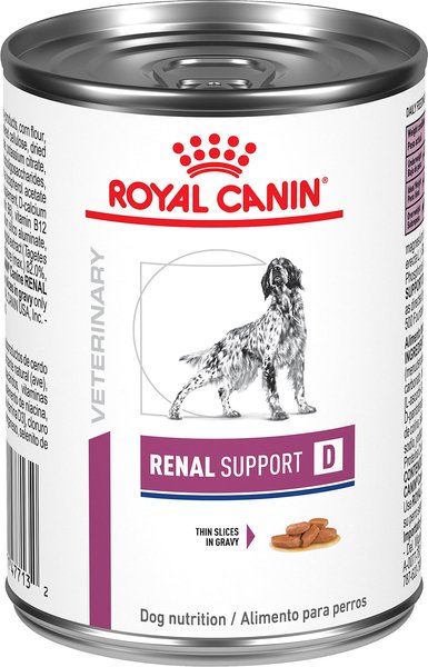 Royal Canin Veterinary Diet Adult Renal Support D Thin Slices in Gravy Canned Dog Food, 13.5-oz, case of 24 slide 1 of 7