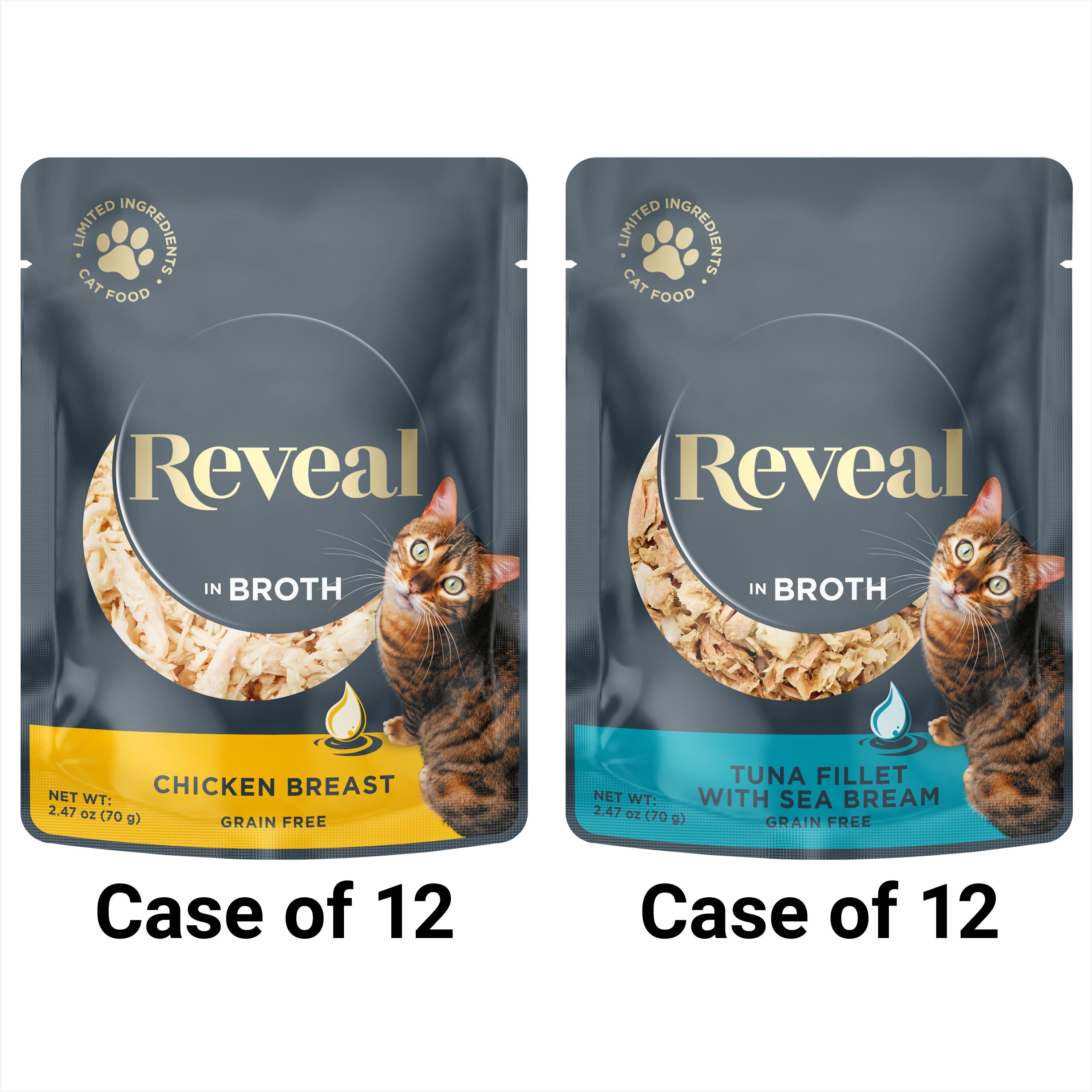 REVEAL Natural GrainFree Tuna with Sea Bream in Broth Flavored Wet Cat