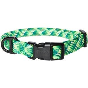 Frisco Rugged Reflective Rope Dog Collar, Green, 14 to 16-in neck, 3/4-in wide