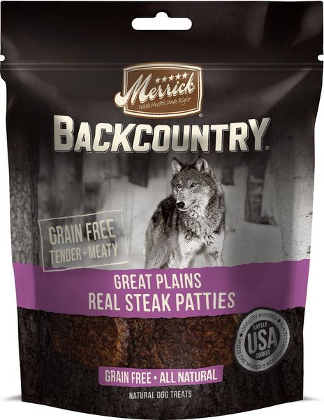 Merrick Backcountry Great Plains Grain Free Real Steak Patties Dog Treats Merrick Backcountry Great Plains Grain Free Real Steak Patties Dog Treats