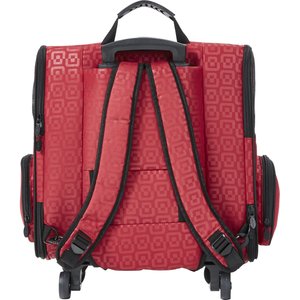 Gen7Pets Geometric Roller with Smart-Level Dog & Cat Carrier Backpack, Red, Up to 20-lbs