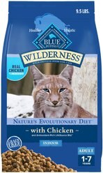 Blue Buffalo Wilderness High Protein Natural Grain-Free Chicken Adult Indoor Dry Cat Food, 9.5-lb bag