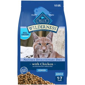 Blue Buffalo Wilderness High Protein Natural Grain-Free Chicken Adult Indoor Dry Cat Food, 9.5-lb bag