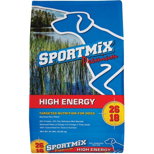 SPORTMIX Premium High Energy 26/18 Adult Dry Dog Food, 50lb bag