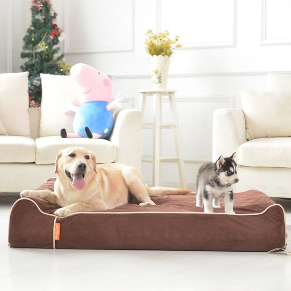 BIG BARKER 7" Headrest Orthopedic Pillow Dog Bed with Removable Cover