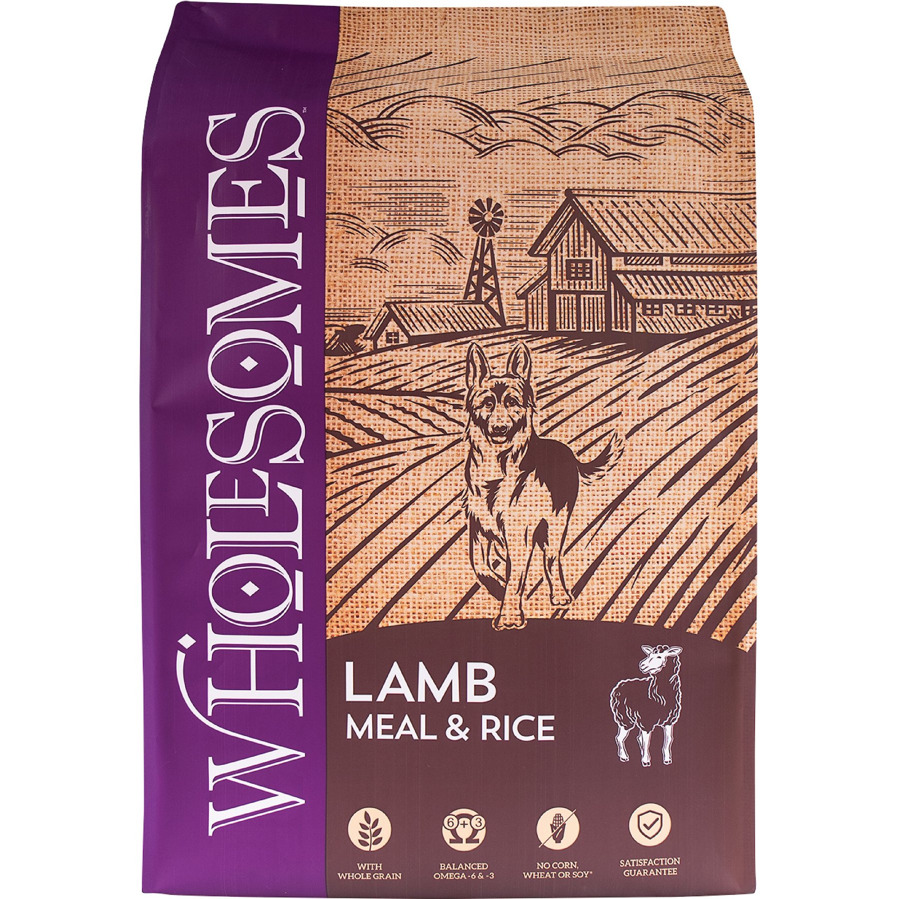 WHOLESOMES with Lamb Meal & Rice Formula Dry Dog Food, 40-lb bag ...