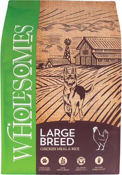 WHOLESOMES Large Breed with Chicken Meal Rice Formula Adult Dry