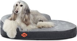 LaiFug Chenille Orthopedic Memory Foam Oval Dog Bed, Gray, Large