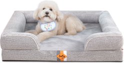 LaiFug Floral Yarn Dog Bed Sofa, Black & White, Small