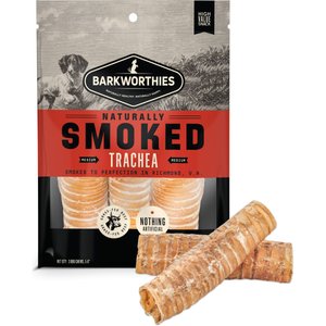 Barkworthies 6-in Smoked Beef Trachea Dog Treat, 3 count